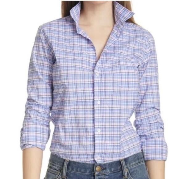 Frank & Eileen Tops - Frank & Eileen Barry 100% Cotton Plaid Long Sleeve Button-Up Shirt Blue Womens M